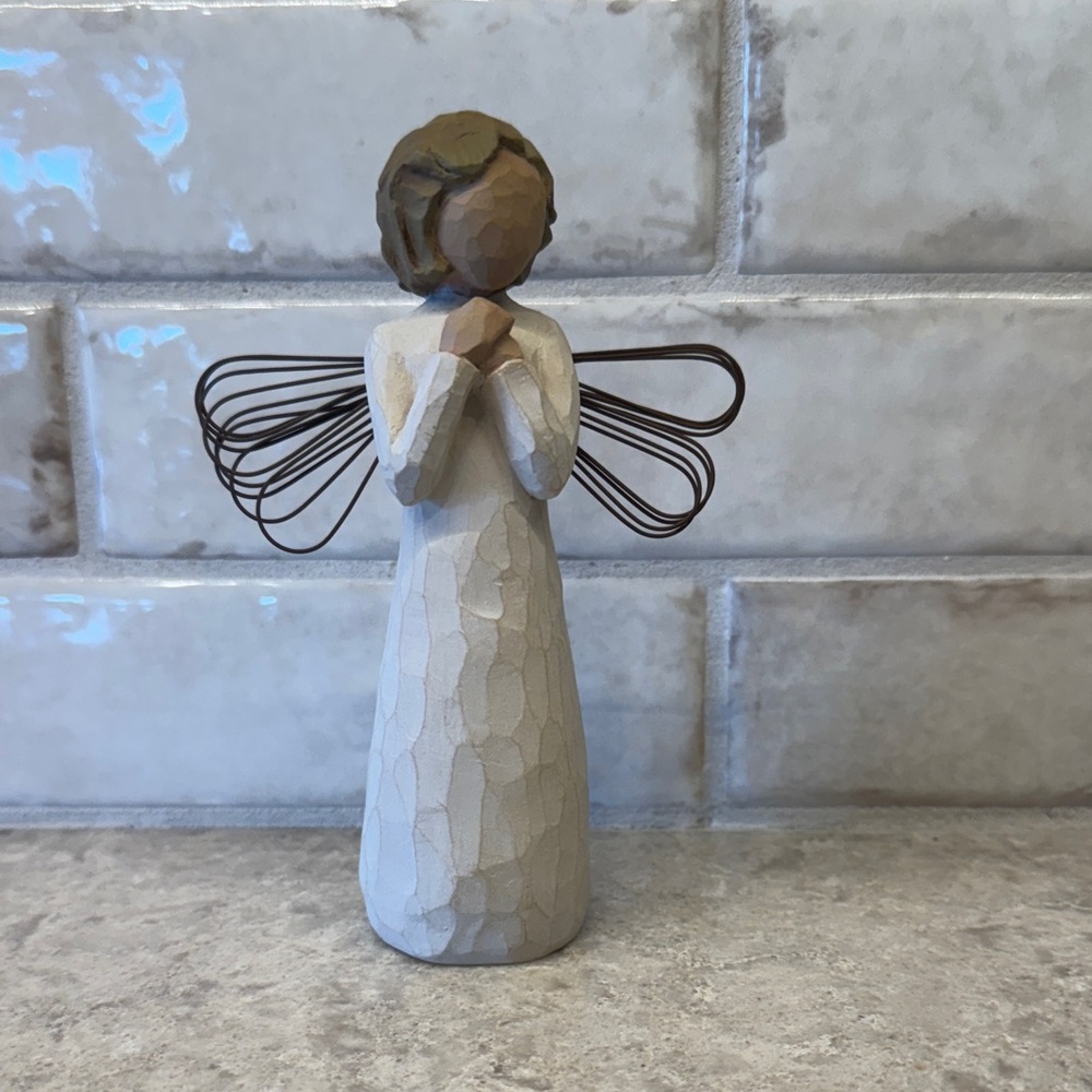 Willow Tree Angel Sculpture - Cream and Brown
